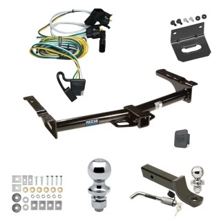 Ultimate Tow Package For 95-03 Ford Econoline Van All Exc Shuttle Bus Trailer Hitch w/ Wiring 2" Drop Mount Dual 2" and 1-7/8" Ball Lock Bracket Cover 2" Receiver Reese