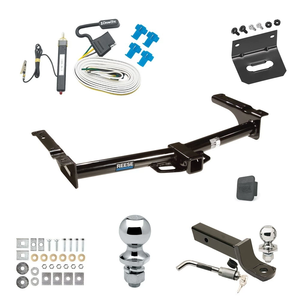 Ultimate Tow Package For 75-07 Ford Econoline Van Except Shuttle Bus Trailer Hitch w/ Wiring 2" Drop Mount Dual 2" and 1-7/8" Ball Lock Bracket Cover 2" Receiver Reese