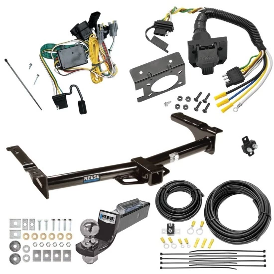 Trailer Hitch Tow Package w/ 7-Way RV Wiring For 92-94 Ford Econoline Van All Exc Shuttle Bus w/ 2" Drop Mount 2" Ball Class 4 2" Receiver Reese