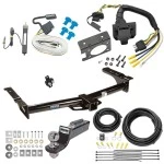 Trailer Hitch Tow Package w/ 7-Way RV Wiring For 75-07 Ford Econoline Van Except Shuttle Bus w/ 2" Drop Mount 2" Ball Class 4 2" Receiver Reese