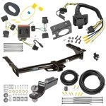 Trailer Hitch Tow Package w/ 7-Way RV Wiring For 08-14 Ford Econoline Van All Exc Shuttle Bus w/ 2" Drop Mount 2" Ball Class 4 2" Receiver Reese