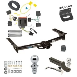 Ultimate Tow Package For 08-14 Ford Econoline Van All Exc Shuttle Bus Trailer Hitch w/ Wiring 2" Drop Mount Dual 2" and 1-7/8" Ball Lock Bracket Cover 2" Receiver Reese