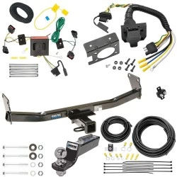 Trailer Hitch Tow Package w/ 7-Way RV Wiring For 08-17 Jeep Patriot All Models w/ 2" Drop Mount 2" Ball Class 3 2" Receiver Reese