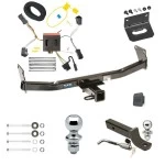 Ultimate Tow Package For 11-16 Jeep Compass 17-17 (Old Body Style) Trailer Hitch w/ Wiring 2" Drop Mount Dual 2" and 1-7/8" Ball Lock Bracket Cover 2" Receiver Reese