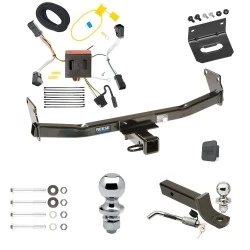 Ultimate Tow Package For 11-16 Jeep Compass 17-17 (Old Body Style) Trailer Hitch w/ Wiring 2" Drop Mount Dual 2" and 1-7/8" Ball Lock Bracket Cover 2" Receiver Reese
