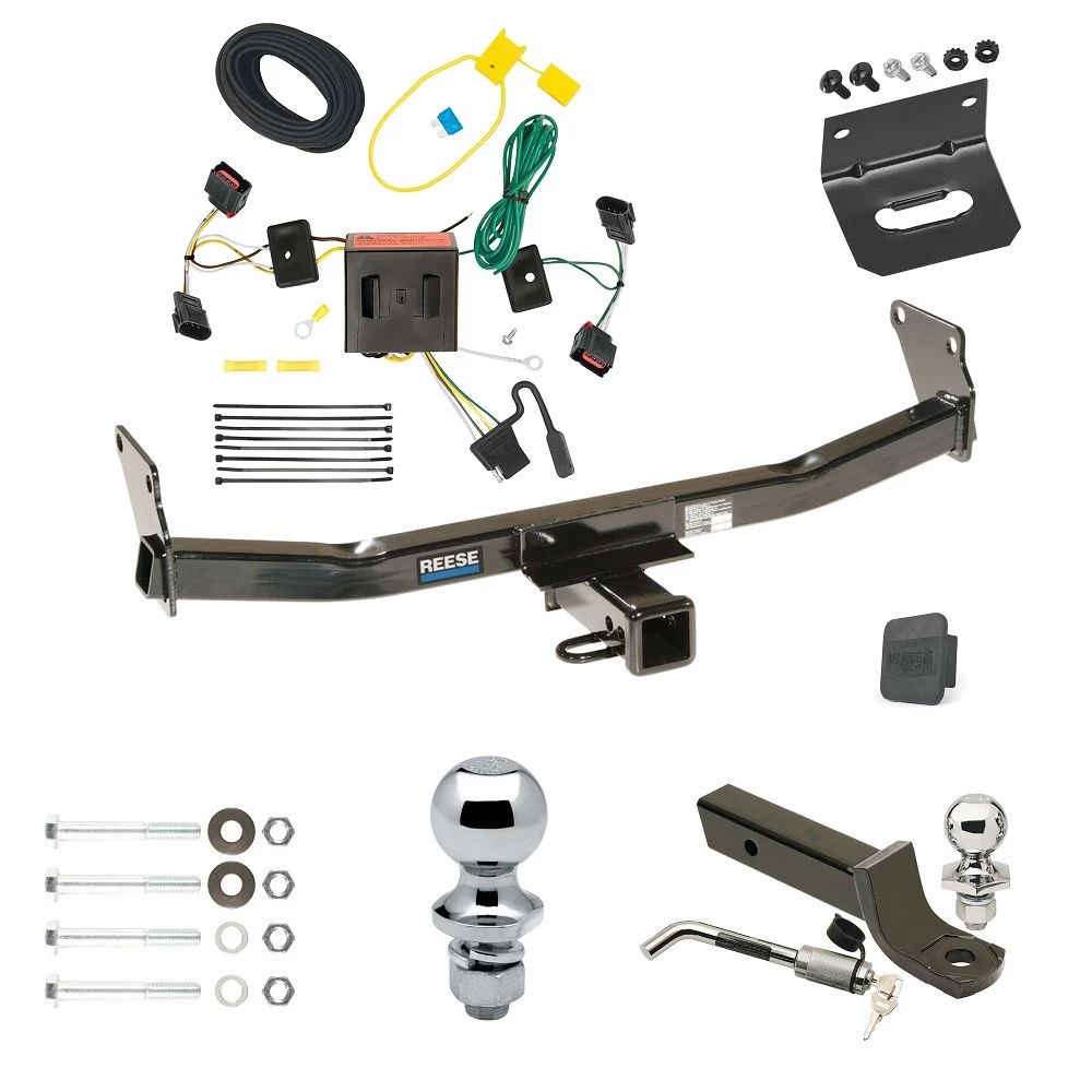Ultimate Tow Package For 08-17 Jeep Patriot All Models Trailer Hitch w/ Wiring 2" Drop Mount Dual 2" and 1-7/8" Ball Lock Bracket Cover 2" Receiver Reese