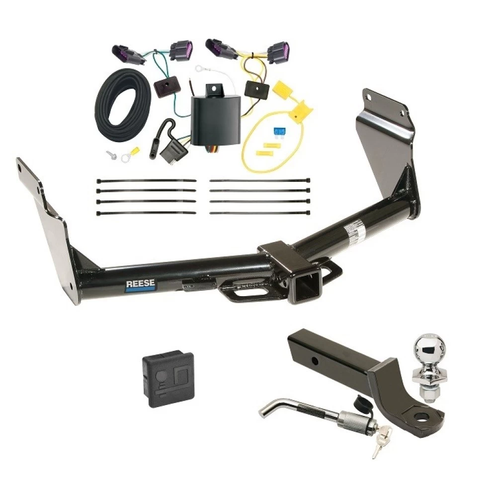 Reese Trailer Tow Hitch For 14-26 Dodge Durango All Models Deluxe Package Wiring 2" Ball Mount and Lock