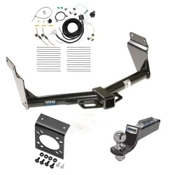 Trailer Hitch Tow Package w/ 7-Way RV Wiring For 14-26 Dodge Durango All Models w/ 2" Drop Mount 2" Ball Class 4 2" Receiver Reese