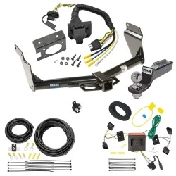 Trailer Hitch Tow Package w/ 7-Way RV Wiring For 11-13 Dodge Durango All Models w/ 2" Drop Mount 2" Ball Class 4 2" Receiver Reese