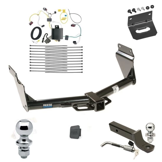 Ultimate Tow Package For 14-21 Jeep Grand Cherokee EcoDiesel Trailer Hitch w/ Wiring 2" Drop Mount Dual 2" and 1-7/8" Ball Lock Bracket Cover 2" Receiver Reese