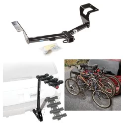 Trailer Hitch w/ 4 Bike Rack For 12-16 Honda CR-V Approved for Recreational & Offroad Use Carrier for Adult Woman or Child Bicycles Foldable