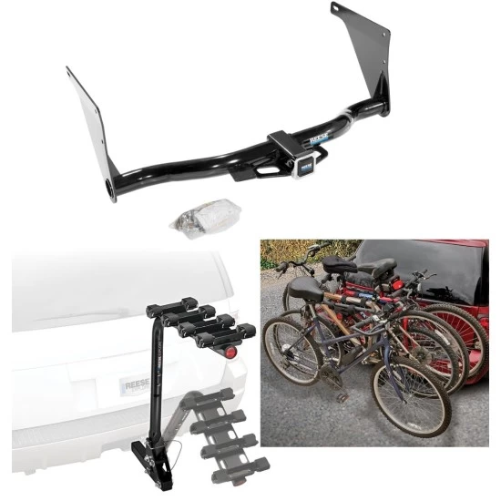 Trailer Hitch w/ 4 Bike Rack For 13-19 Ford Escape Approved for Recreational & Offroad Use Carrier for Adult Woman or Child Bicycles Foldable