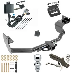 Ultimate Tow Package For 13-18 Hyundai Santa Fe Sport 14-15 KIA Sorento Trailer Hitch w/ Wiring 2" Drop Mount Dual 2" and 1-7/8" Ball Lock Bracket Cover 2" Receiver Reese