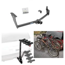 Trailer Hitch w/ 4 Bike Rack For 09-12 INFINITI FX35 09-13 FX37 14-17 QX70 2013 FX38 Approved for Recreational & Offroad Use Carrier for Adult Woman or Child Bicycles Foldable