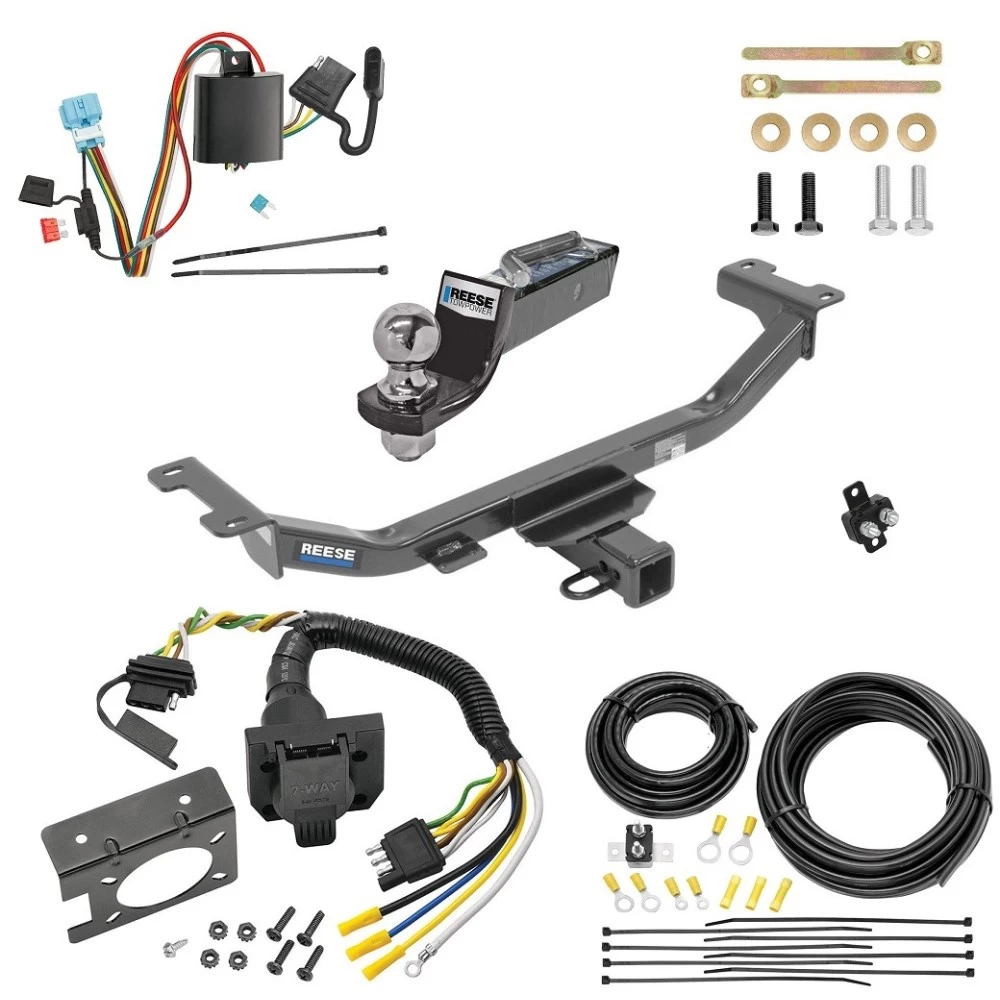 Trailer Hitch Tow Package w/ 7-Way RV Wiring For 10-12 Acura RDX All Models w/ 2" Drop Mount 2" Ball Class 3 2" Receiver Reese