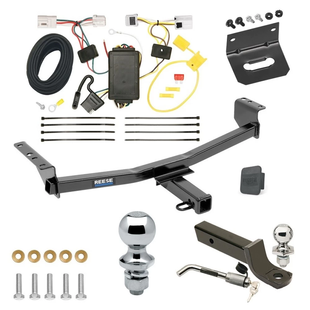 Ultimate Tow Package For 08-20 Nissan Rogue 14-14 Rogue Select Trailer Hitch w/ Wiring 2" Drop Mount Dual 2" and 1-7/8" Ball Lock Bracket Cover 2" Receiver Reese