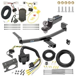Trailer Hitch Tow Package w/ 7-Way RV Wiring For 08-20 Nissan Rogue 14-14 Rogue Select w/ 2" Drop Mount 2" Ball Class 3 2" Receiver Reese