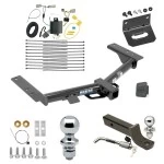 Ultimate Tow Package For 15-23 Ford Transit-350 Trailer Hitch w/ Wiring 2" Drop Mount Dual 2" and 1-7/8" Ball Lock Bracket Cover 2" Receiver Reese