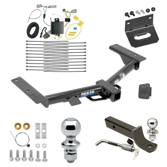 Ultimate Tow Package For 15-23 Ford Transit-350 Trailer Hitch w/ Wiring 2" Drop Mount Dual 2" and 1-7/8" Ball Lock Bracket Cover 2" Receiver Reese