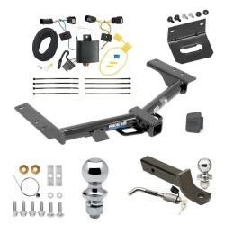 Ultimate Tow Package For 15-27 Ford Transit 150 250 350 22-27 E-Transit Trailer Hitch w/ Wiring 2" Drop Mount Dual 2" and 1-7/8" Ball Lock Bracket Cover 2" Receiver Reese
