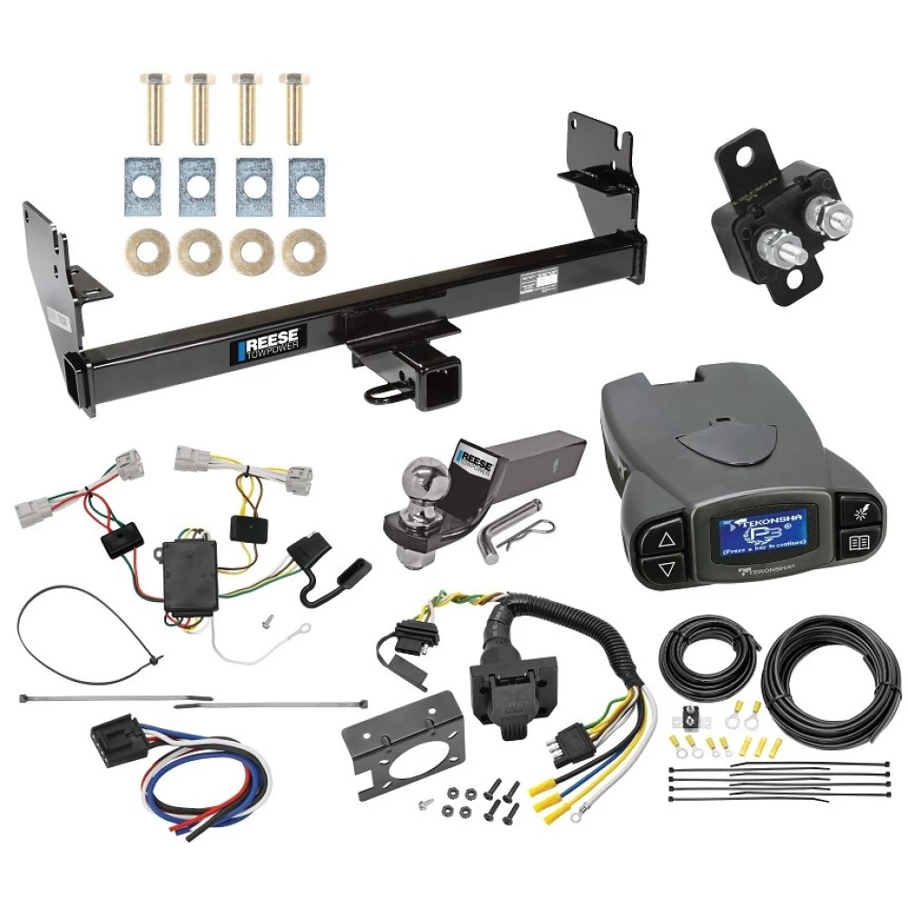 Trailer Hitch Tow Package Prodigy P3 Brake Control For 05-15 Toyota Tacoma w/ 7-Way RV Wiring 2" Drop Mount 2" Ball Class 3 2" Receiver Reese Tekonsha