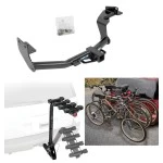 Trailer Hitch w/ 4 Bike Rack For 16-20 KIA Sorento 2019 Hyunda Santa Fe Except XL 2020 All Models Approved for Recreational & Offroad Use Carrier for Adult Woman or Child Bicycles Foldable