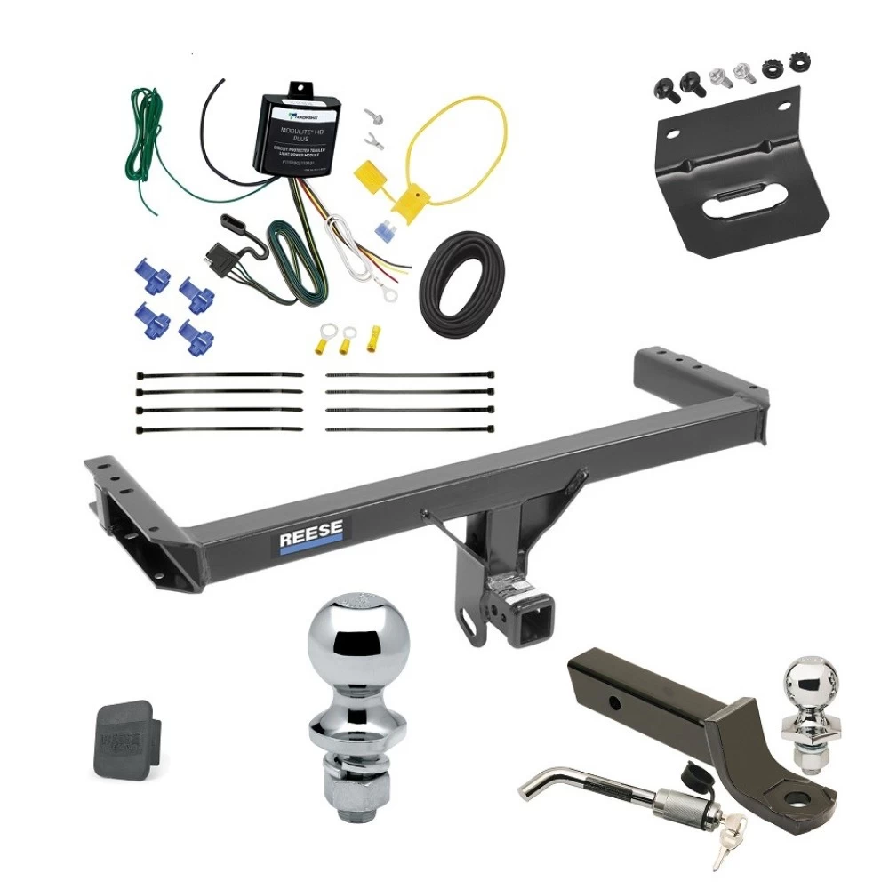Ultimate Tow Package For 11-12 Audi Q5 15-23 Porsche Macan Trailer Hitch w/ Wiring 2" Drop Mount Dual 2" and 1-7/8" Ball Lock Bracket Cover 2" Receiver Reese