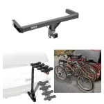 Trailer Hitch w/ 4 Bike Rack For 11-17 Audi Q5 14-17 SQ5 15-23 Porshe Macan Approved for Recreational & Offroad Use Carrier for Adult Woman or Child Bicycles Foldable
