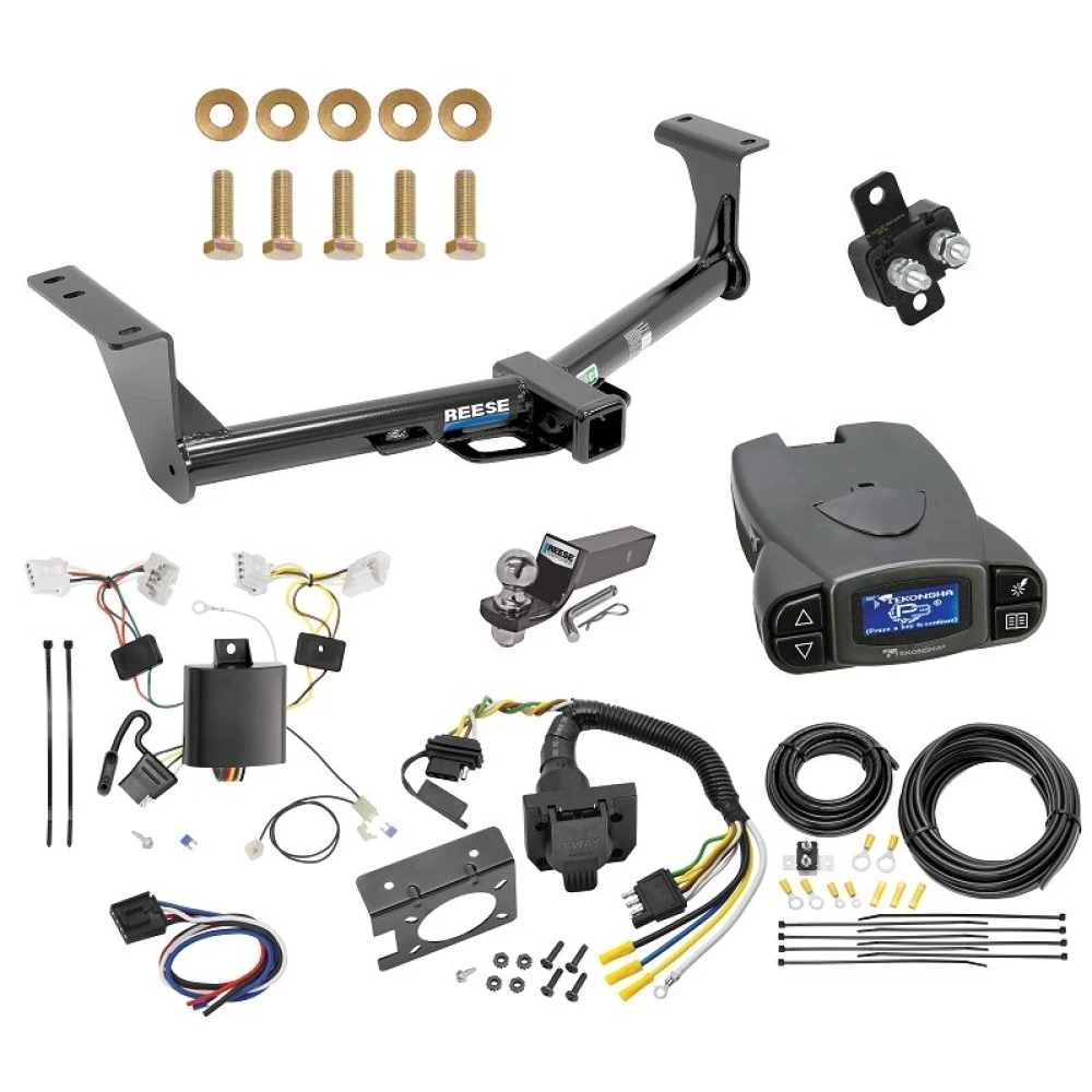 Trailer Hitch Tow Package Prodigy P3 Brake Control For 15-24 Nissan Murano w/ 7-Way RV Wiring 2" Drop Mount 2" Ball Class 3 2" Receiver Reese Tekonsha