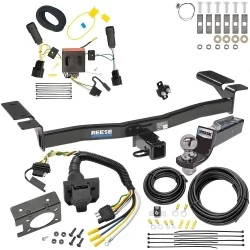 Trailer Hitch Tow Package w/ 7-Way RV Wiring For 11-15 Lincoln MKX All Models w/ 2" Drop Mount 2" Ball Class 3 2" Receiver Reese