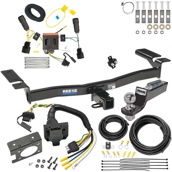 Trailer Hitch Tow Package w/ 7-Way RV Wiring For 11-15 Lincoln MKX All Models w/ 2" Drop Mount 2" Ball Class 3 2" Receiver Reese