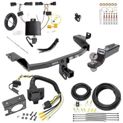 Trailer Hitch Tow Package w/ 7-Way RV Wiring For 19-23 Jeep Cherokee w/ 2" Drop Mount 2" Ball Class 3 2" Receiver Reese
