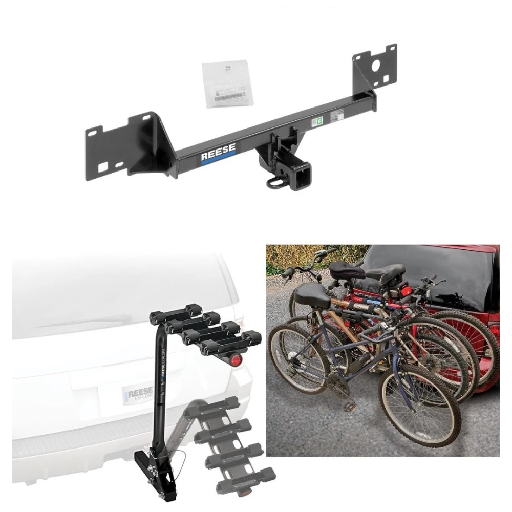 Trailer Hitch w/ 4 Bike Rack For 15-22 RAM ProMaster City Approved for Recreational & Offroad Use Carrier for Adult Woman or Child Bicycles Foldable