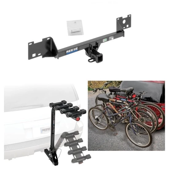 Trailer Hitch w/ 4 Bike Rack For 15-22 RAM ProMaster City Approved for Recreational & Offroad Use Carrier for Adult Woman or Child Bicycles Foldable