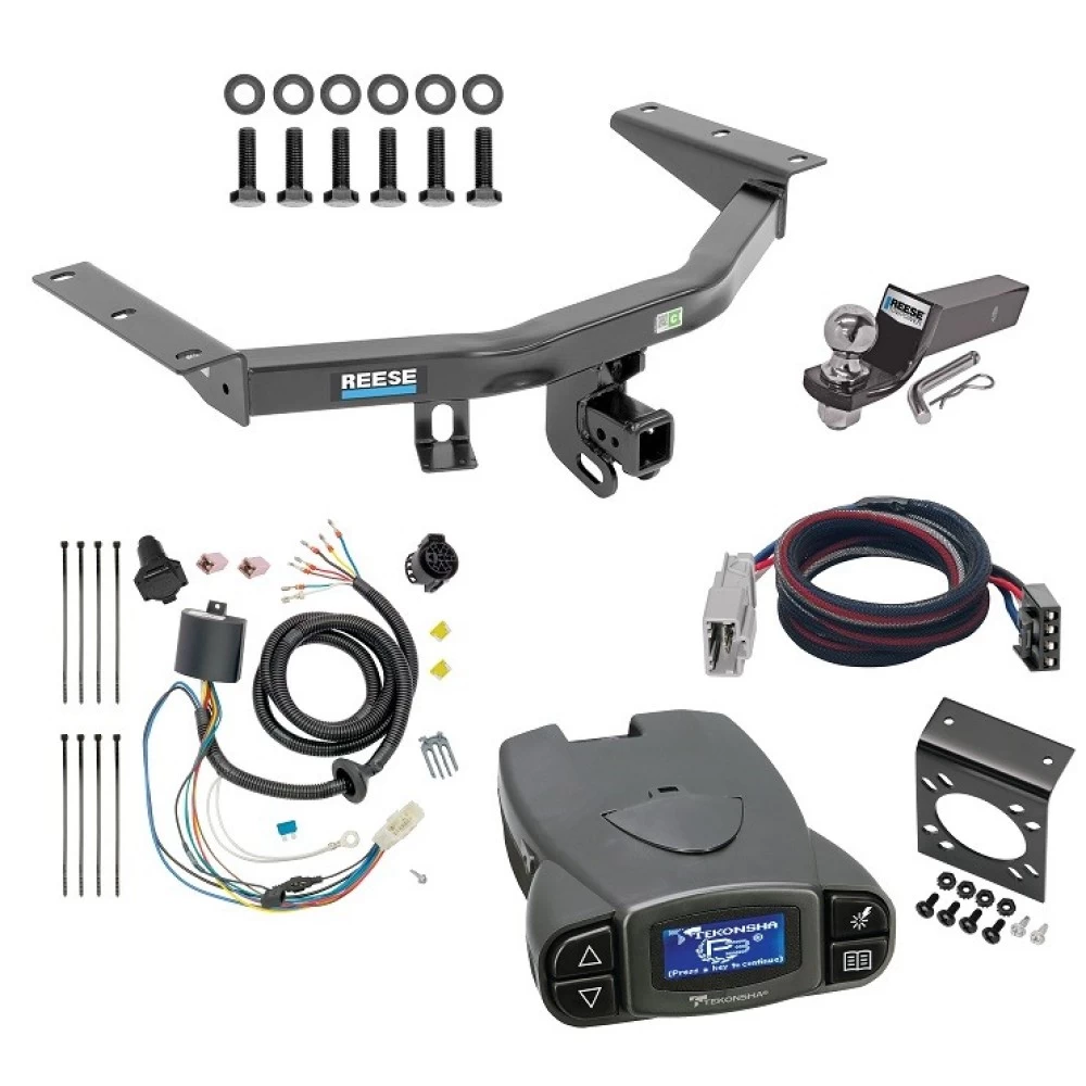 Trailer Hitch Tow Package Prodigy P3 Brake Control For 16-22 Honda Pilot All Models w/ 7-Way RV Wiring 2" Drop Mount 2" Ball Class 4 2" Receiver Reese Tekonsha