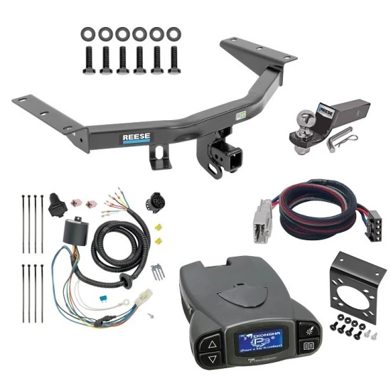 Trailer Hitch Tow Package Prodigy P3 Brake Control For 16-22 Honda Pilot All Models w/ 7-Way RV Wiring 2" Drop Mount 2" Ball Class 4 2" Receiver Reese Tekonsha