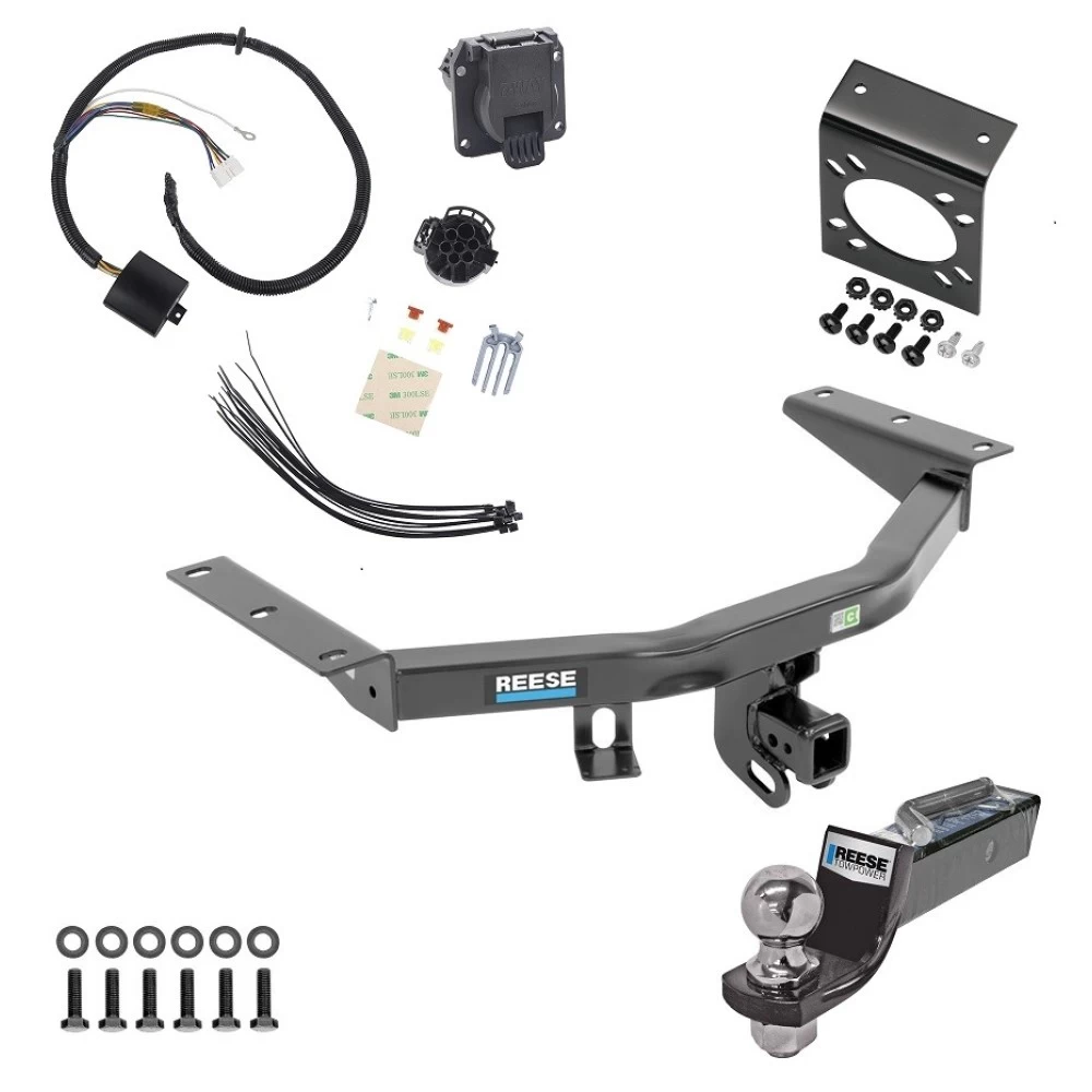 Trailer Hitch Tow Package w/ 7-Way RV Wiring For 14-20 Acura MDX All Models w/ 2" Drop Mount 2" Ball Class 4 2" Receiver Reese