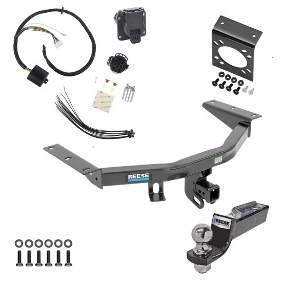 Trailer Hitch Tow Package w/ 7-Way RV Wiring For 14-20 Acura MDX All Models w/ 2" Drop Mount 2" Ball Class 4 2" Receiver Reese