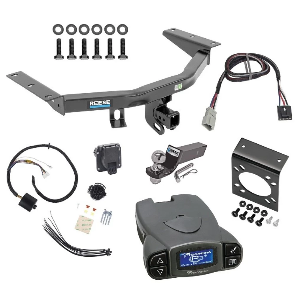 Trailer Hitch Tow Package Prodigy P3 Brake Control For 14-20 Acura MDX All Models w/ 7-Way RV Wiring 2" Drop Mount 2" Ball Class 4 2" Receiver Reese Tekonsha