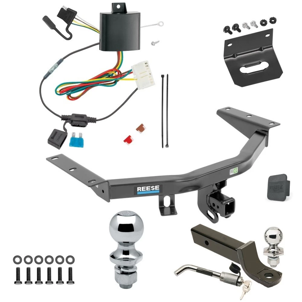 Ultimate Tow Package For 14-20 Acura MDX All Models Trailer Hitch w/ Wiring 2" Drop Mount Dual 2" and 1-7/8" Ball Lock Bracket Cover 2" Receiver Reese