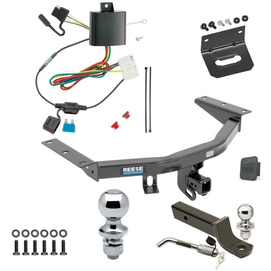 Ultimate Tow Package For 14-20 Acura MDX All Models Trailer Hitch w/ Wiring 2" Drop Mount Dual 2" and 1-7/8" Ball Lock Bracket Cover 2" Receiver Reese