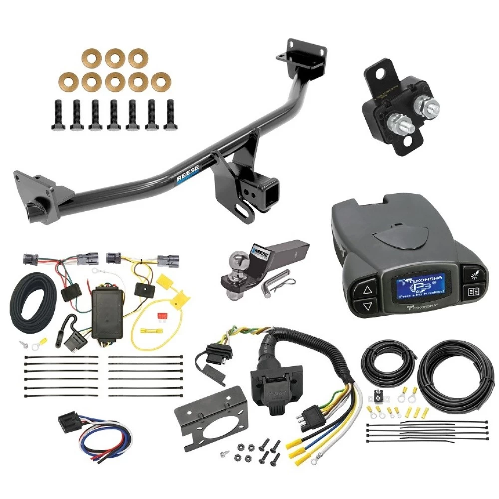 Trailer Hitch Tow Package Prodigy P3 Brake Control For 16-18 Hyundai Tucson All Models w/ 7-Way RV Wiring 2" Drop Mount 2" Ball Class 3 2" Receiver Reese Tekonsha