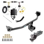 Tow Package For 19-21 Hyundai Tucson Excluding Night Edition Trailer Hitch w/ Wiring 2" Drop Mount 2" Ball 2" Receiver Reese