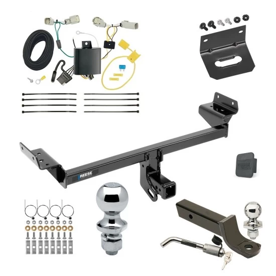 Ultimate Tow Package For 16-18 Lincoln MKX All Models Trailer Hitch w/ Wiring 2" Drop Mount Dual 2" and 1-7/8" Ball Lock Bracket Cover 2" Receiver Reese