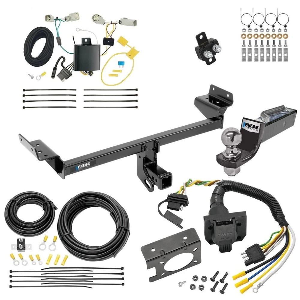Trailer Hitch Tow Package w/ 7-Way RV Wiring For 16-18 Lincoln MKX All Models w/ 2" Drop Mount 2" Ball Class 3 2" Receiver Reese