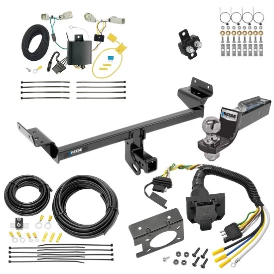 Trailer Hitch Tow Package w/ 7-Way RV Wiring For 16-18 Lincoln MKX All Models w/ 2" Drop Mount 2" Ball Class 3 2" Receiver Reese