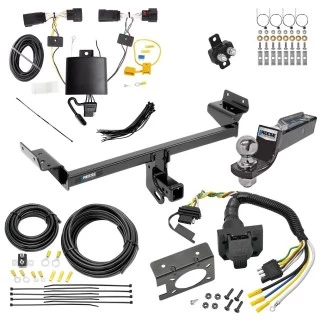 Trailer Hitch Tow Package w/ 7-Way RV Wiring For 19-23 Lincoln Nautilus All Models w/ 2" Drop Mount 2" Ball Class 3 2" Receiver Reese