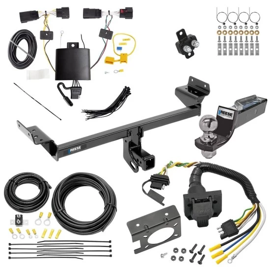 Trailer Hitch Tow Package w/ 7-Way RV Wiring For 19-23 Lincoln Nautilus All Models w/ 2" Drop Mount 2" Ball Class 3 2" Receiver Reese