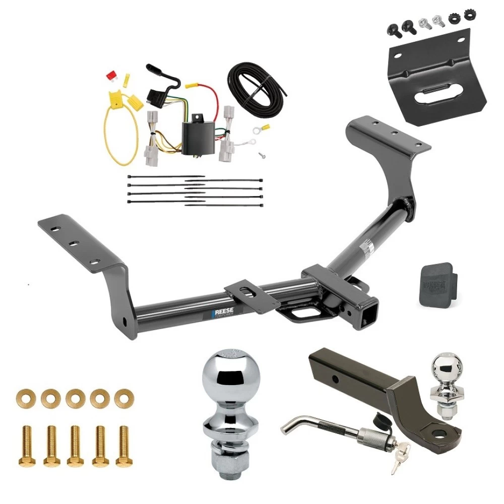 Ultimate Tow Package For 06-12 Toyota RAV4 All Models Trailer Hitch w/ Wiring 2" Drop Mount Dual 2" and 1-7/8" Ball Lock Bracket Cover 2" Receiver Reese
