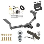 Ultimate Tow Package For 06-12 Toyota RAV4 All Models Trailer Hitch w/ Wiring 2" Drop Mount Dual 2" and 1-7/8" Ball Lock Bracket Cover 2" Receiver Reese